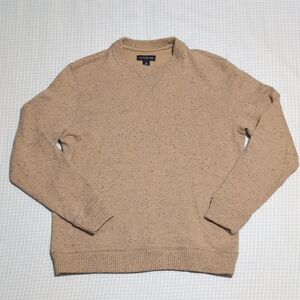Lands' End Men's Crewneck Sweater in Tan Donegal